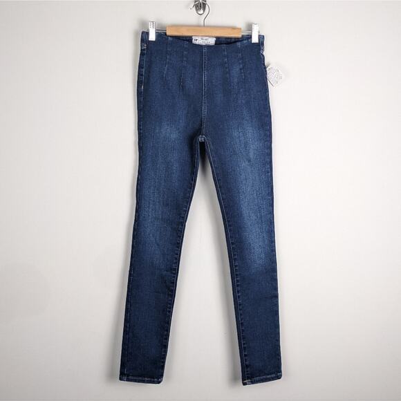 Free People Ultra High Waist Denim Pull-on Skinny Jeans New Size 26 - Picture 2 of 12